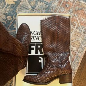 The Frye Company Deborah Woven Tall Boots - Whiskey Color - Size 7 - $150